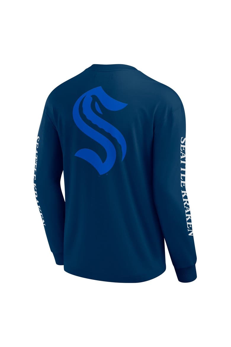 Men's Fanatics Navy Seattle Kraken Elements Strive Long Sleeve T-Shirt, Alternate, color, Navy