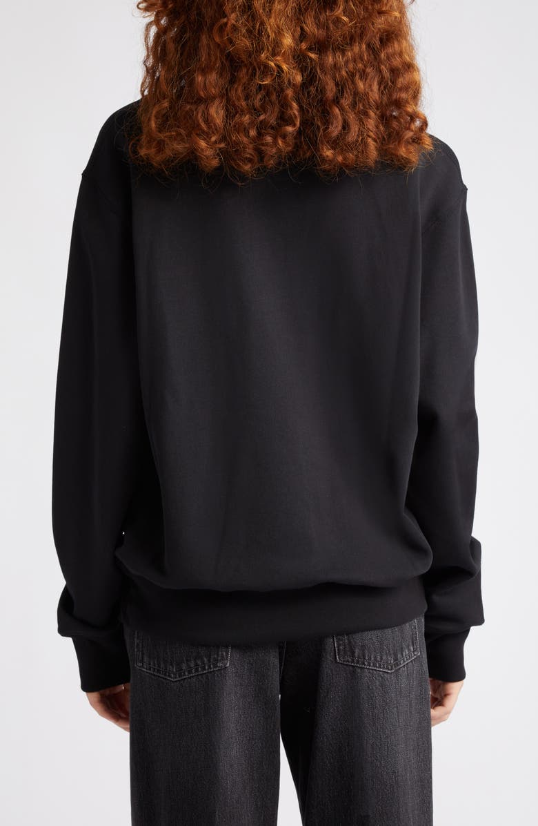 Acne Studios Fairah Face Patch Oversize Cotton Sweatshirt, Alternate, color,