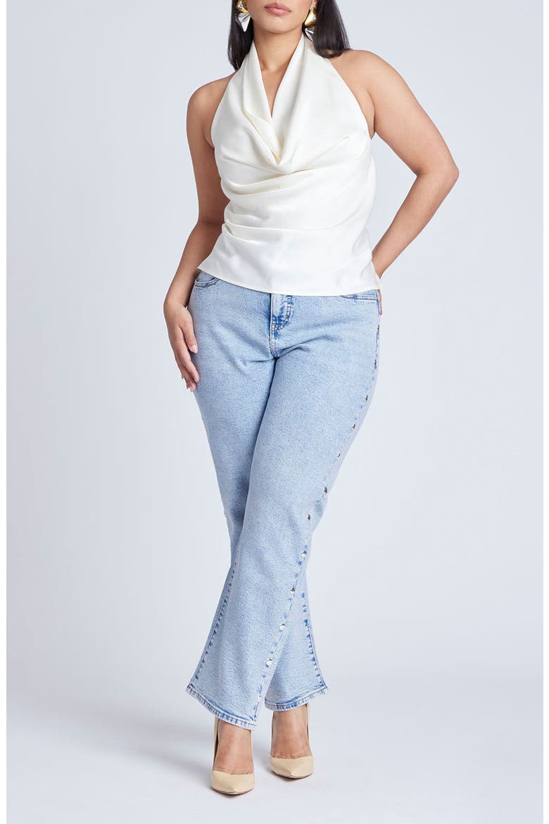 Straight Leg Jean With Studs, Alternate, color, LIGHT WASH
