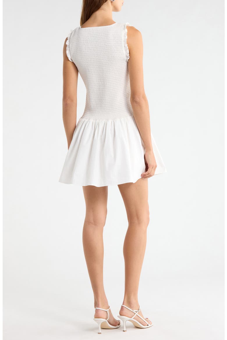 Esme Smocked Poplin Minidress, Alternate, color, IVORY