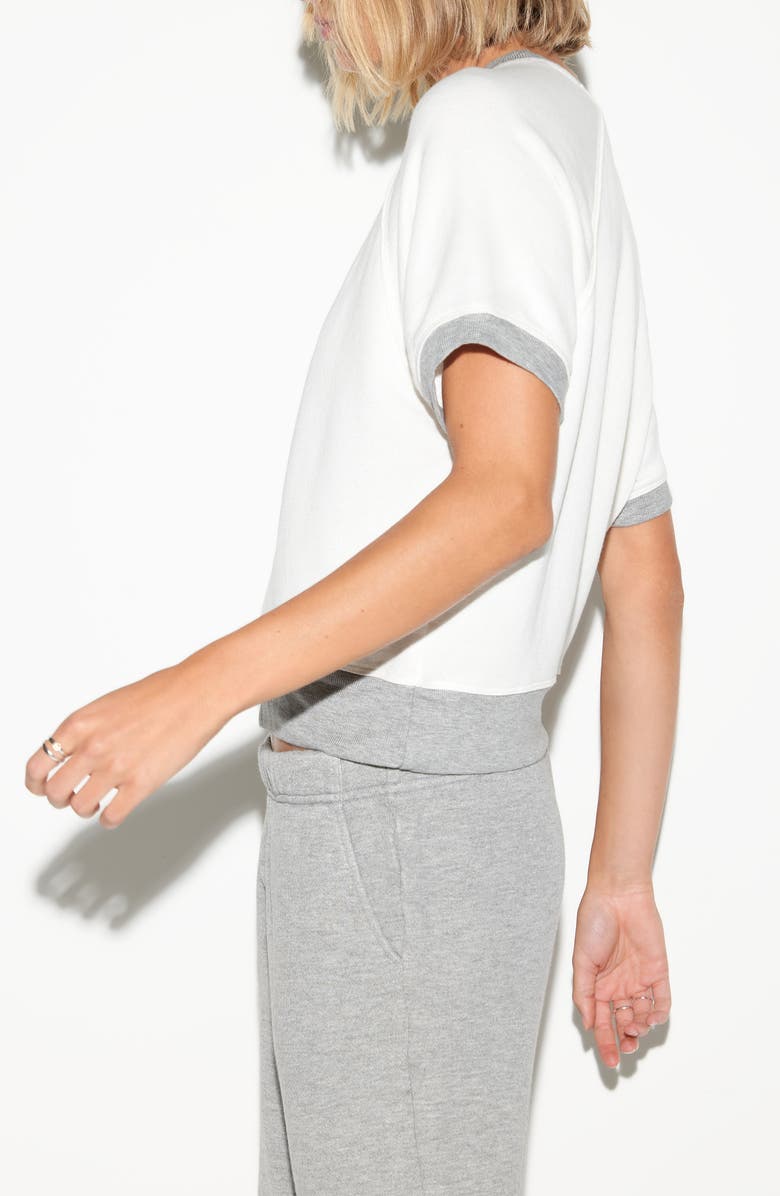 Spiritual Gangster Monroe Short Sleeve Sweatshirt, Alternate, color, White/ Heather Grey