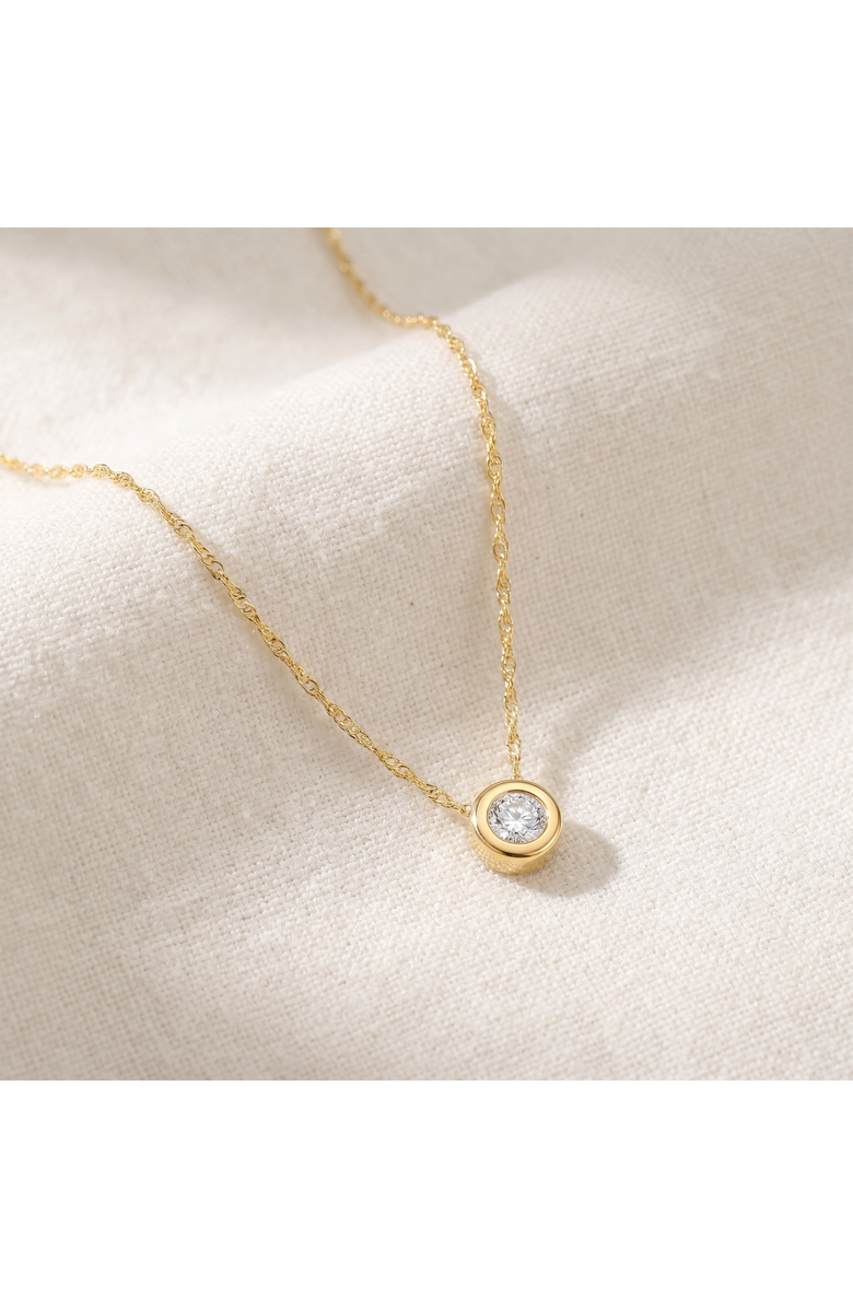 Bliss Diamond 1/4Ct Diamond Bezel Pendant Solitaire Necklace 14k Gold Lab Grown, Alternate, color, 14K Yellow Gold