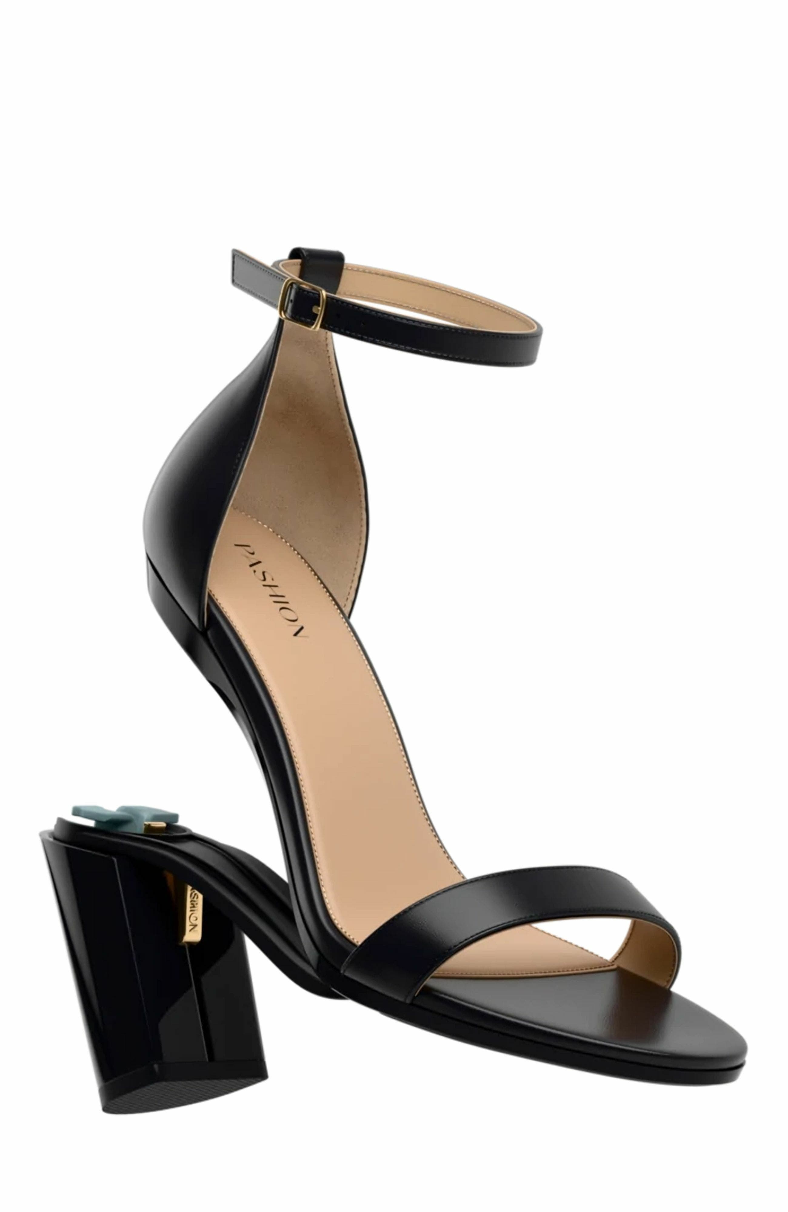 Pashion Footwear The Pashionista 4" Block Heel, Alternate, color, Coal Leather