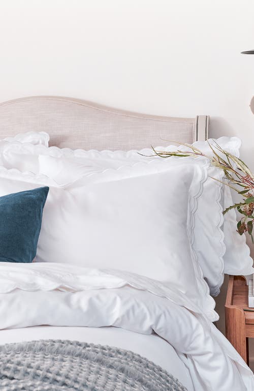 Christy Scallop Edge Luxury Cotton Sateen Oxford Style Pillow Sham Pairs
