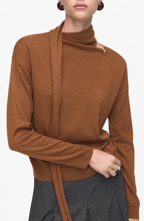Mango Scarf Sweater In Brown