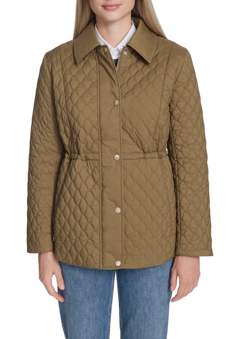 Honeycomb Quilted Jacket, Alternate, color, OLIVE