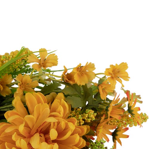 Northlight Yellow Peony Artificial Fall Harvest Twig Wreath 24-in Unlit In Multi