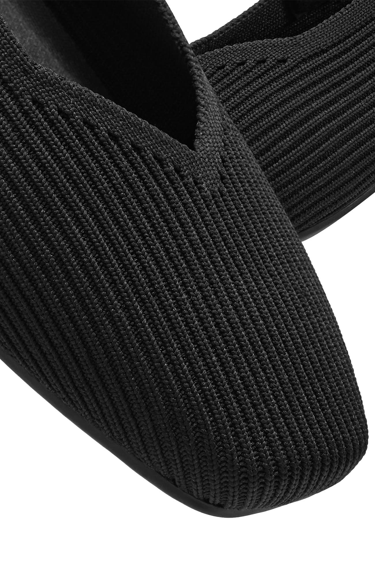 VIVAIA Margot Mary-Jane Square-Toe Ballet Flats, Alternate, color, Black