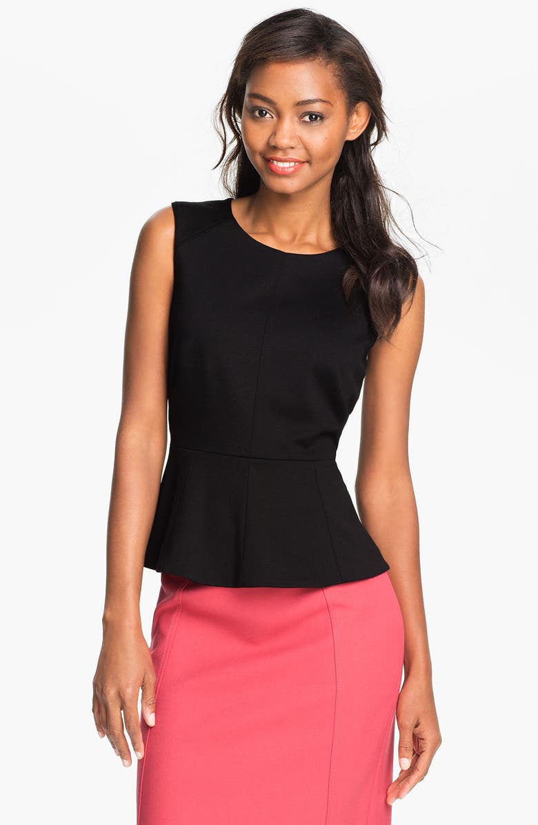 Vince Camuto Ponte Knit Peplum Top, Main, color, 