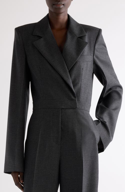 Givenchy Long Sleeve Silk Jumpsuit In Gray