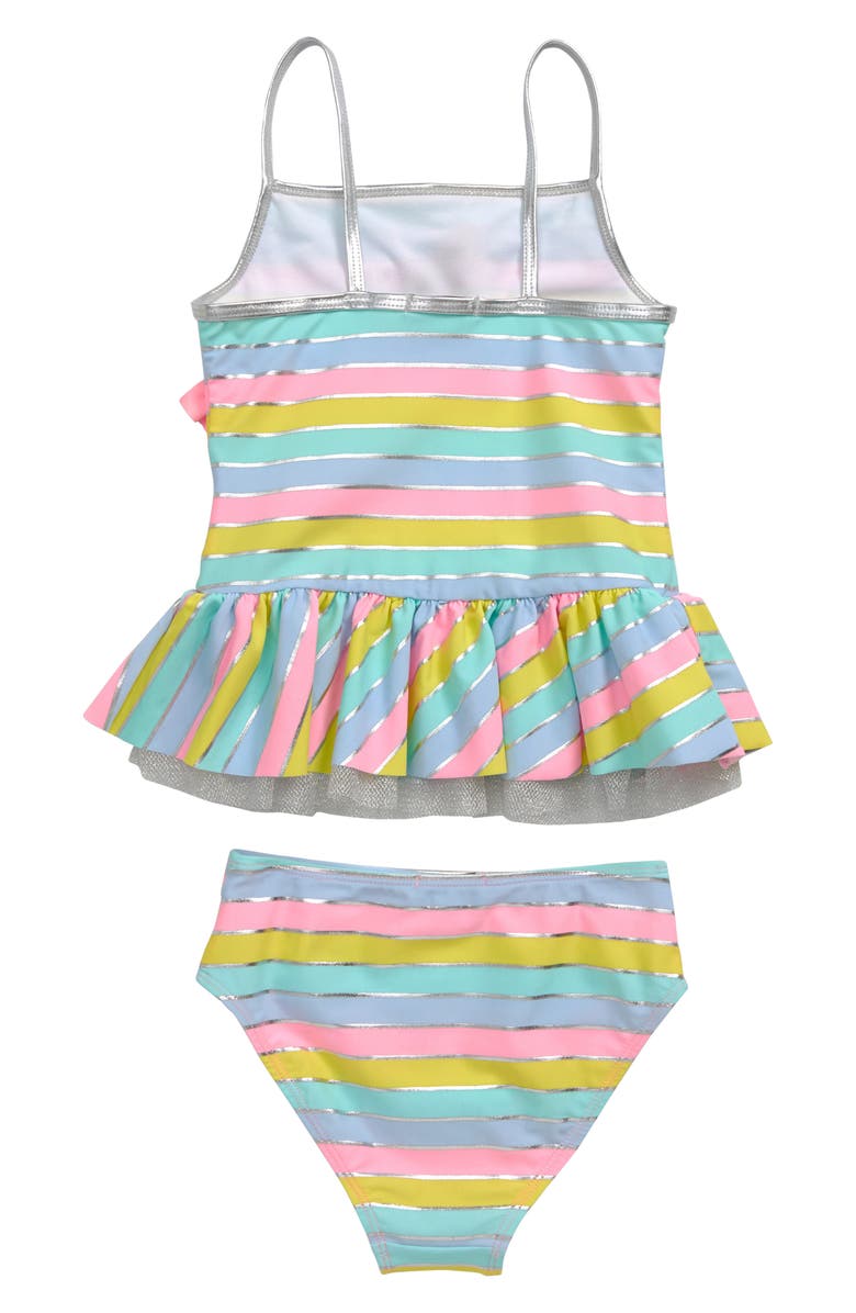 Flapdoodles Unicorn Stripe Two-Piece Swimsuit, Alternate, color, 
