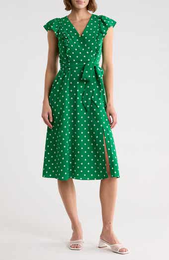 Eliza J Flutter Sleeve Fit & Flare Midi Dress