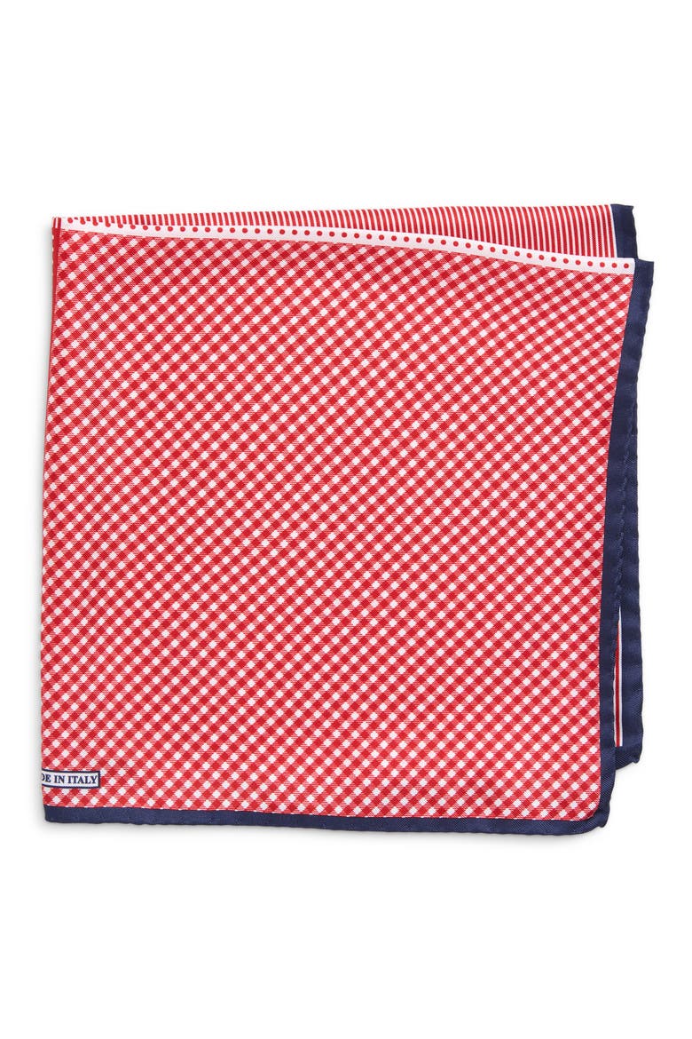 Panel Silk Pocket Square, Main, color, RED