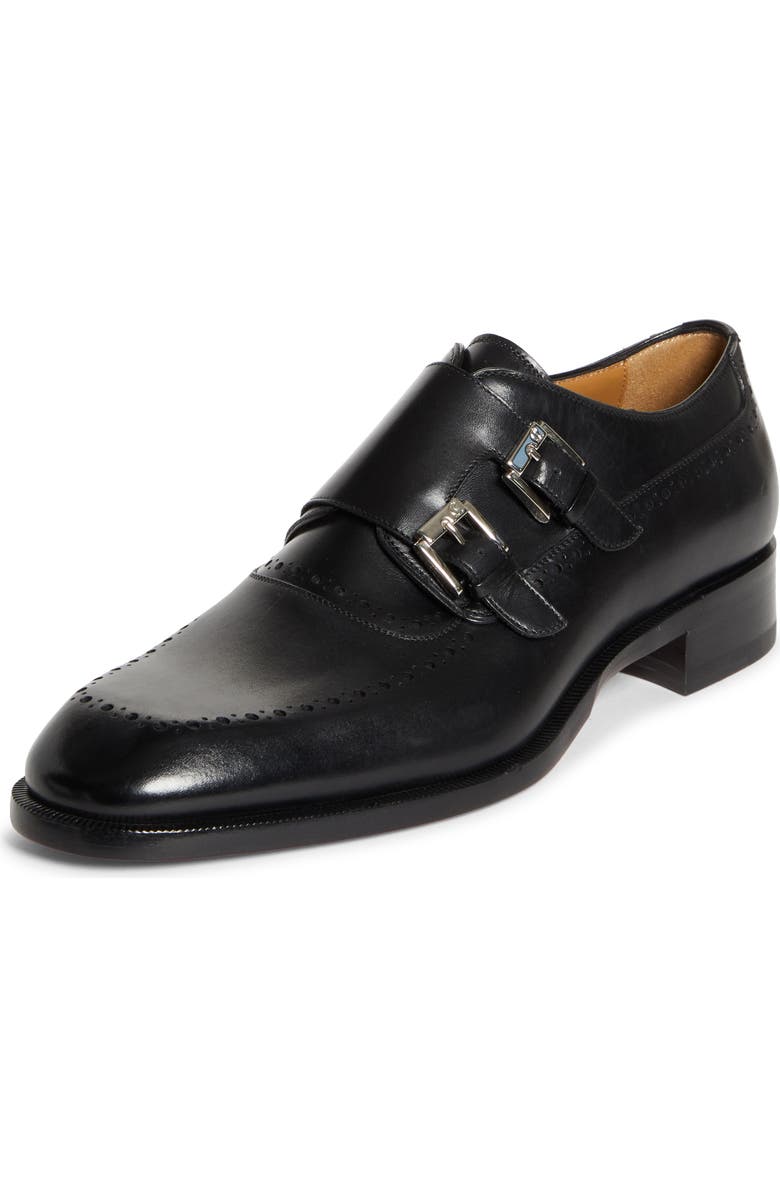 Christian Louboutin Sartok Double Monk Strap Shoe, Main, color, Black