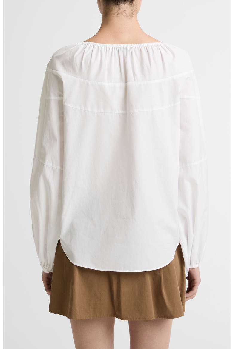 Tie Neck Poplin Top, Alternate, color, OPTIC WHITE