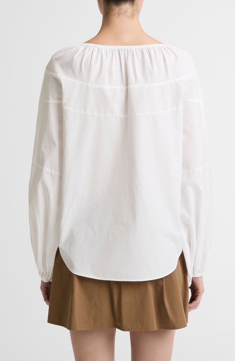 Vince Tie Neck Poplin Top, Alternate, color, Optic White