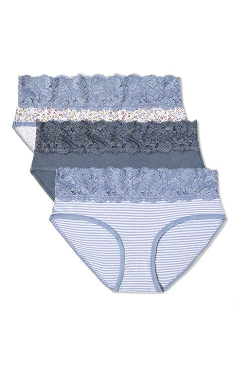 Lace Waist Brief 3-Pack Made With Organic Cotton