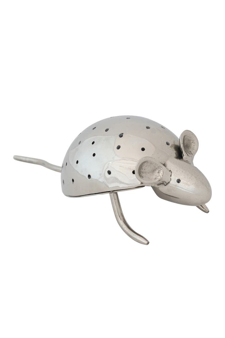 Aluminum Vintage Reproduction Mouse Toothpick Holder, Nickel Finish, Main, color, Silver