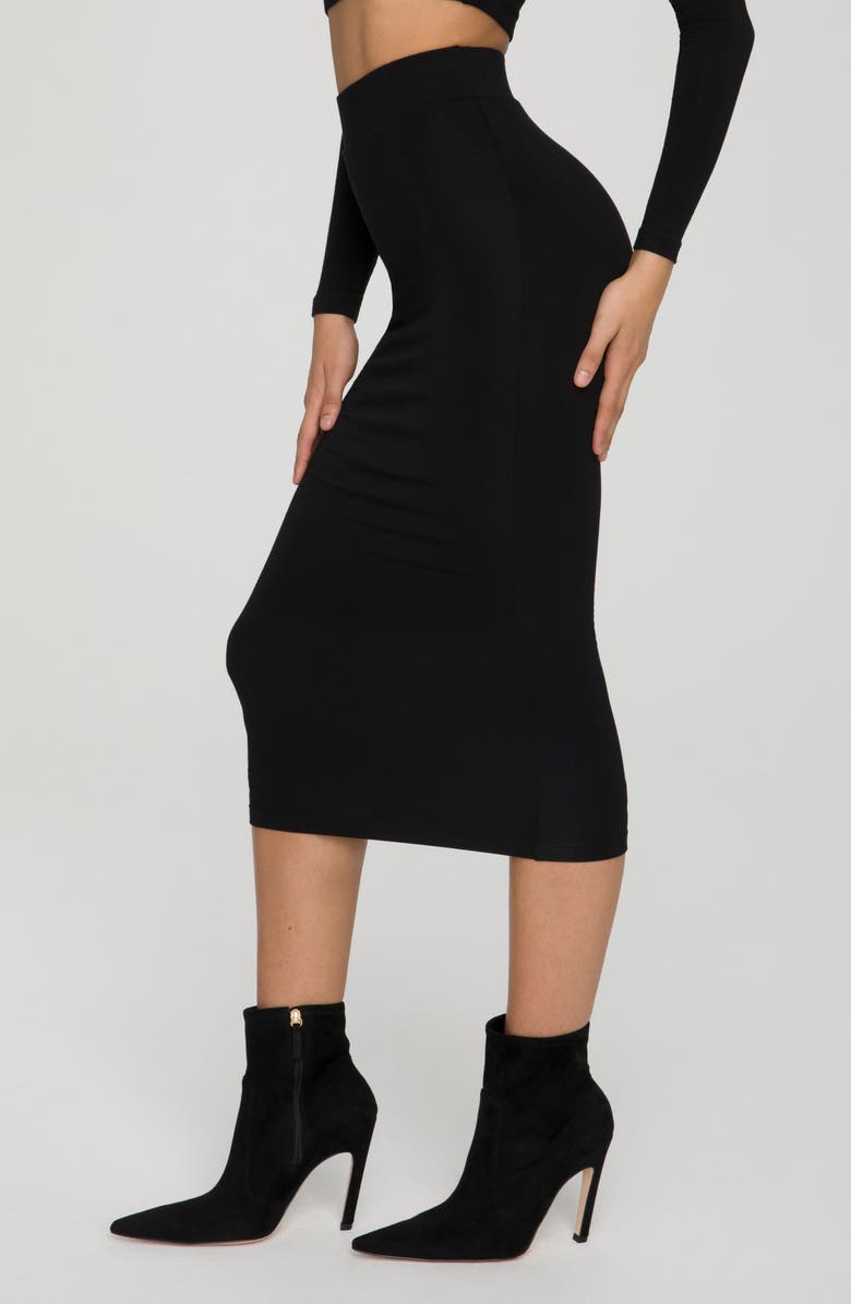 Good American Knit Midi Skirt, Alternate, color,