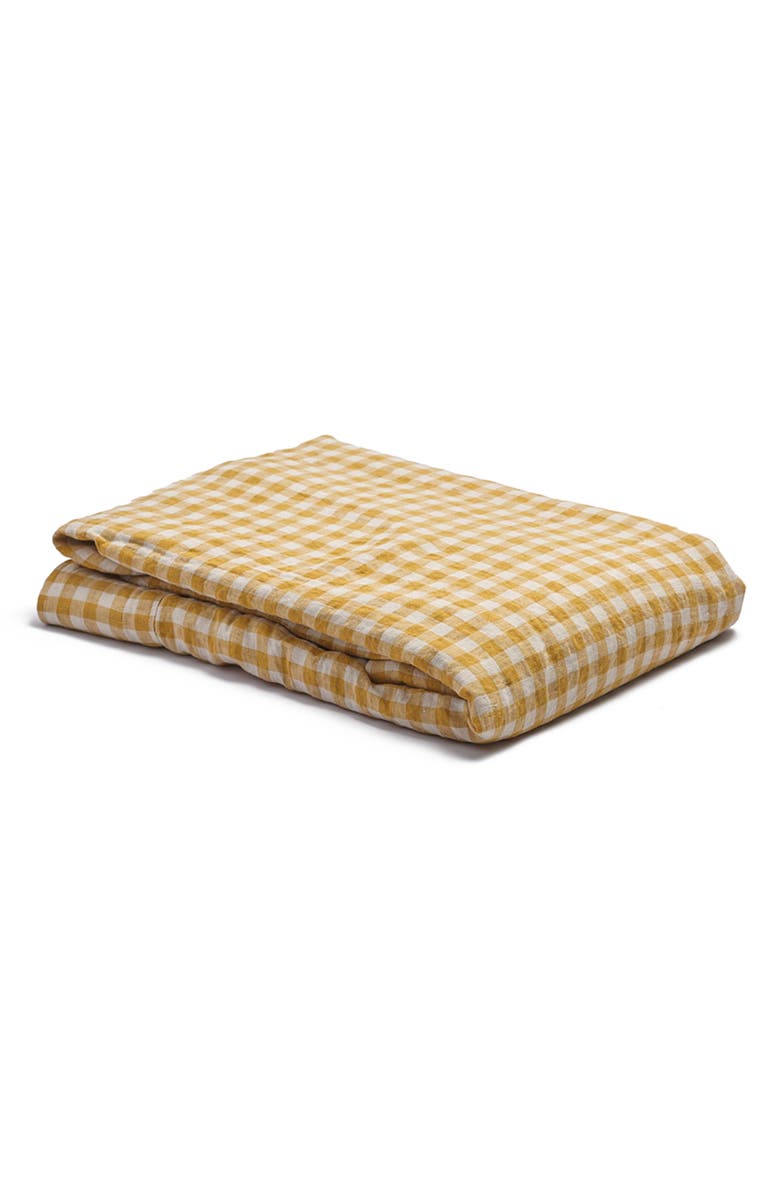 PIGLET IN BED 200 Thread Count Gingham Cotton Flat Sheet, Main, color,