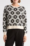 Adrianna Papell Floral Jacquard Sweater