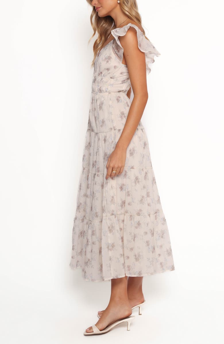 Petal & Pup Talia Floral Print Tiered Maxi Dress, Alternate, color, Cream Multi Floral
