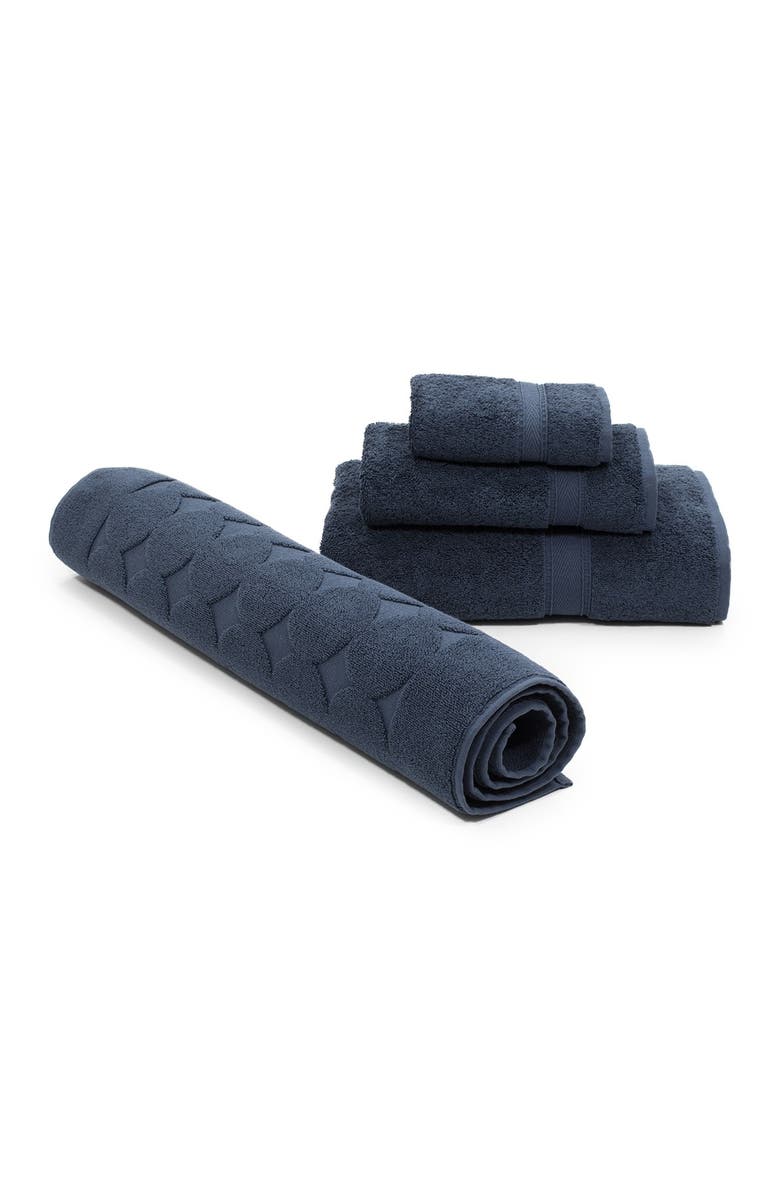 Linum Home Textiles Sinemis Terry 4-Piece Towel Set - Navy, Alternate, color, Navy