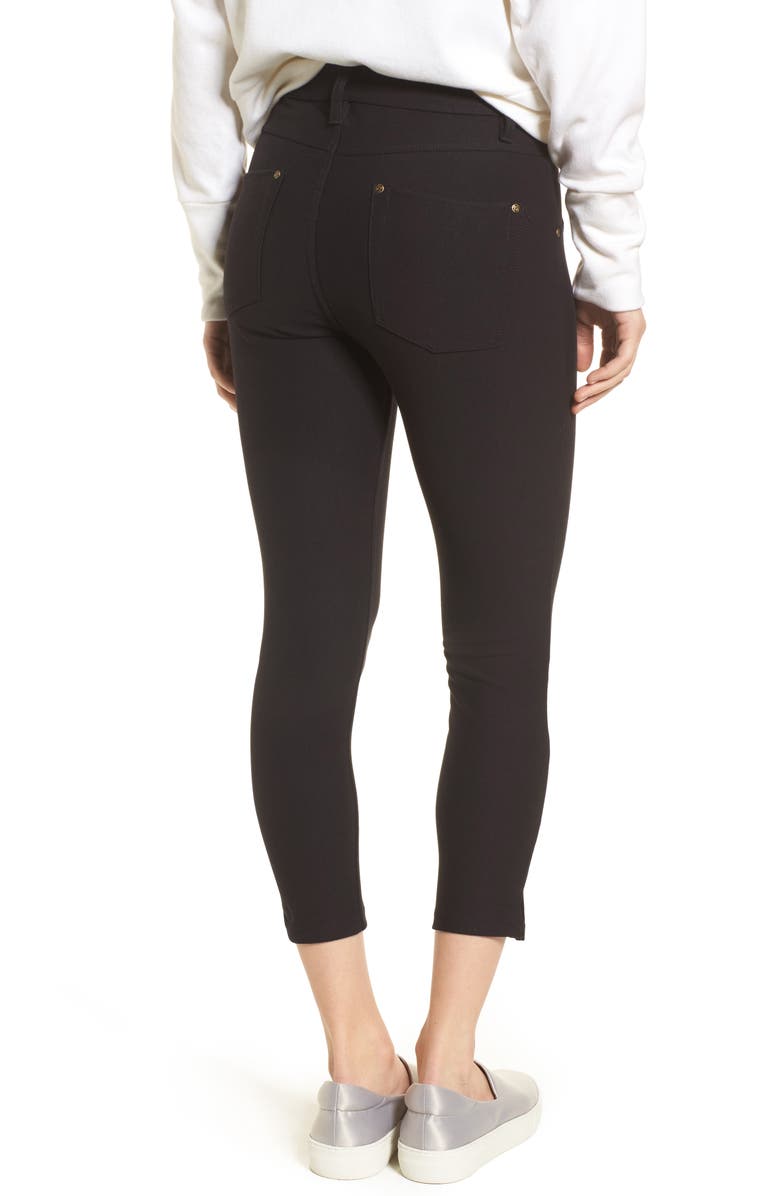 Hue Split Hem Denim Leggings, Alternate, color,