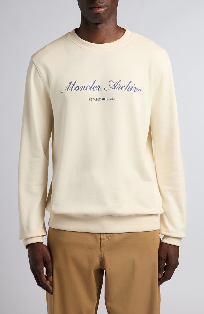 Moncler Logo Embroidered Sweatshirt, Main, color, Anchor Grey