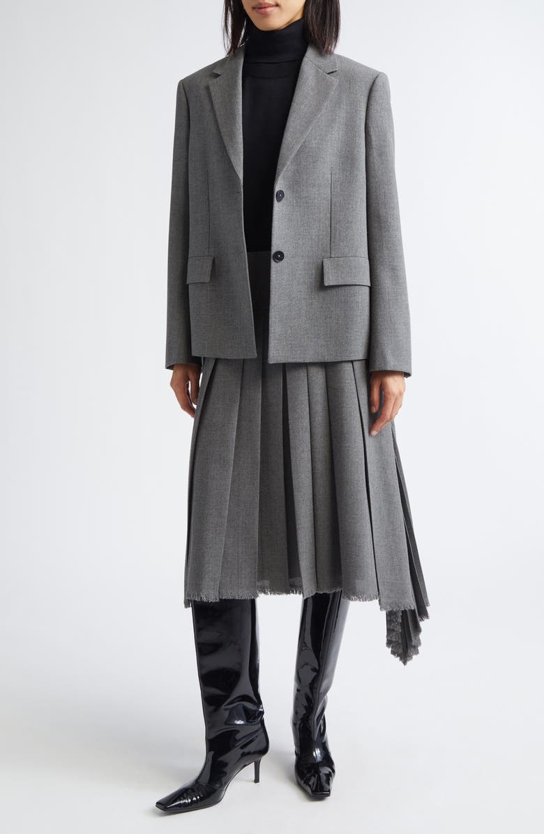Jil Sander Short Tailored Wool Blazer, Alternate, color, Volcanic Glass