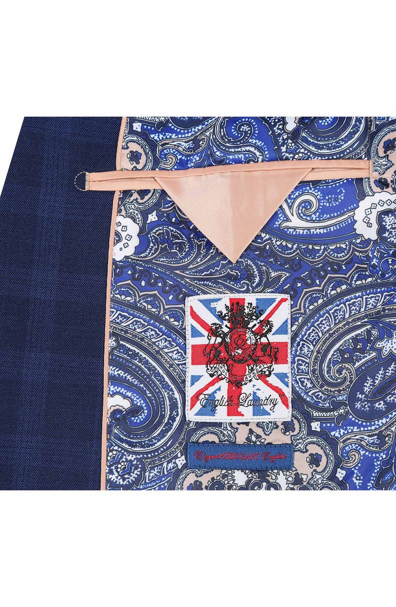 English Laundry Plaid Two Button Notch Lapel Suit, Alternate, color, Blue