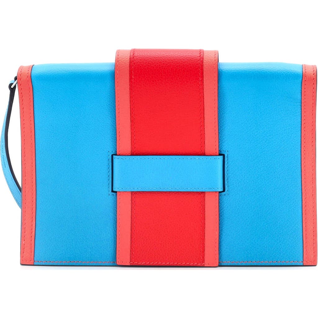 Pre-owned Hermes Hermes H Passant Clutch Shoulder Bag Evercolor In Blue