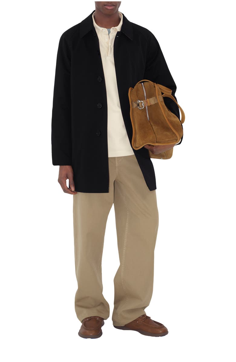 Burberry Short Camden Heritage Car Coat, Main, color, Black