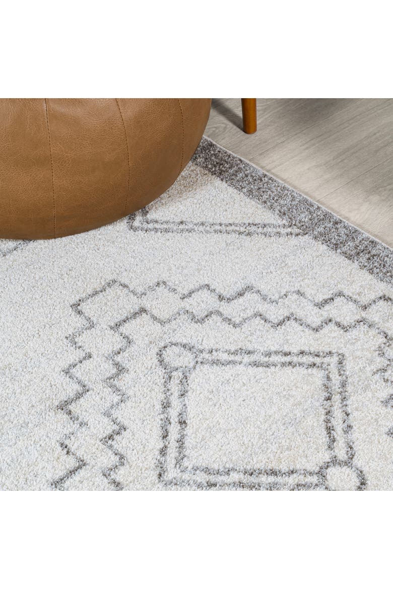 Amir Moroccan Beni Souk Round Area Rug, Alternate, color, Cream/Gray