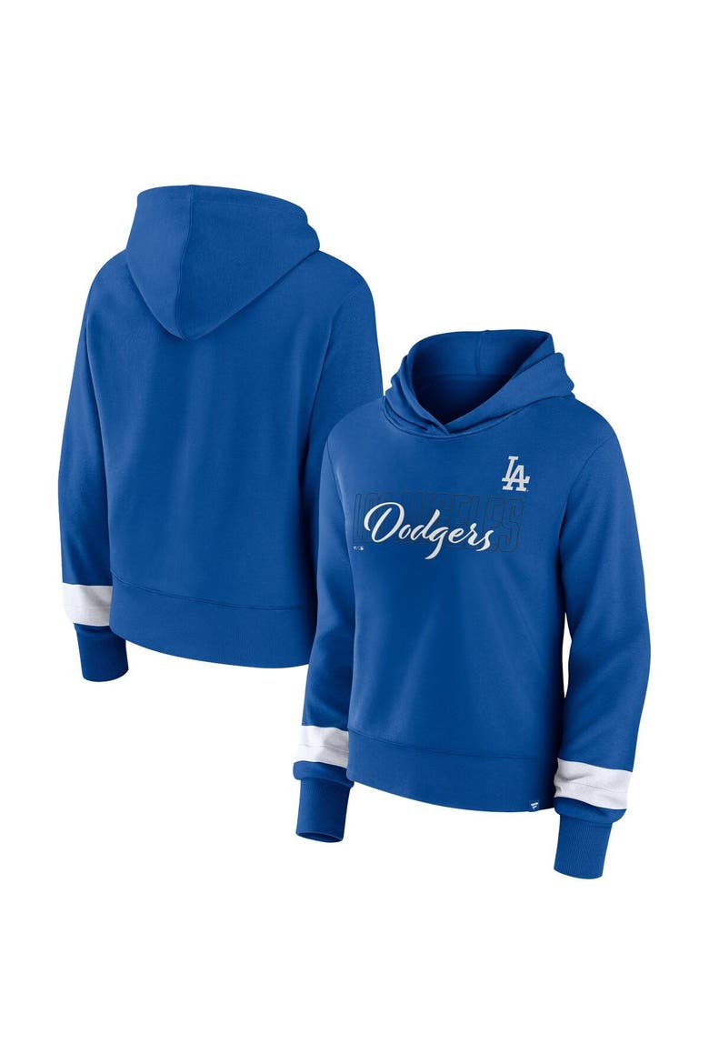 Women's Fanatics  Royal Los Angeles Dodgers Over Under Pullover Hoodie, Main, color, Royal