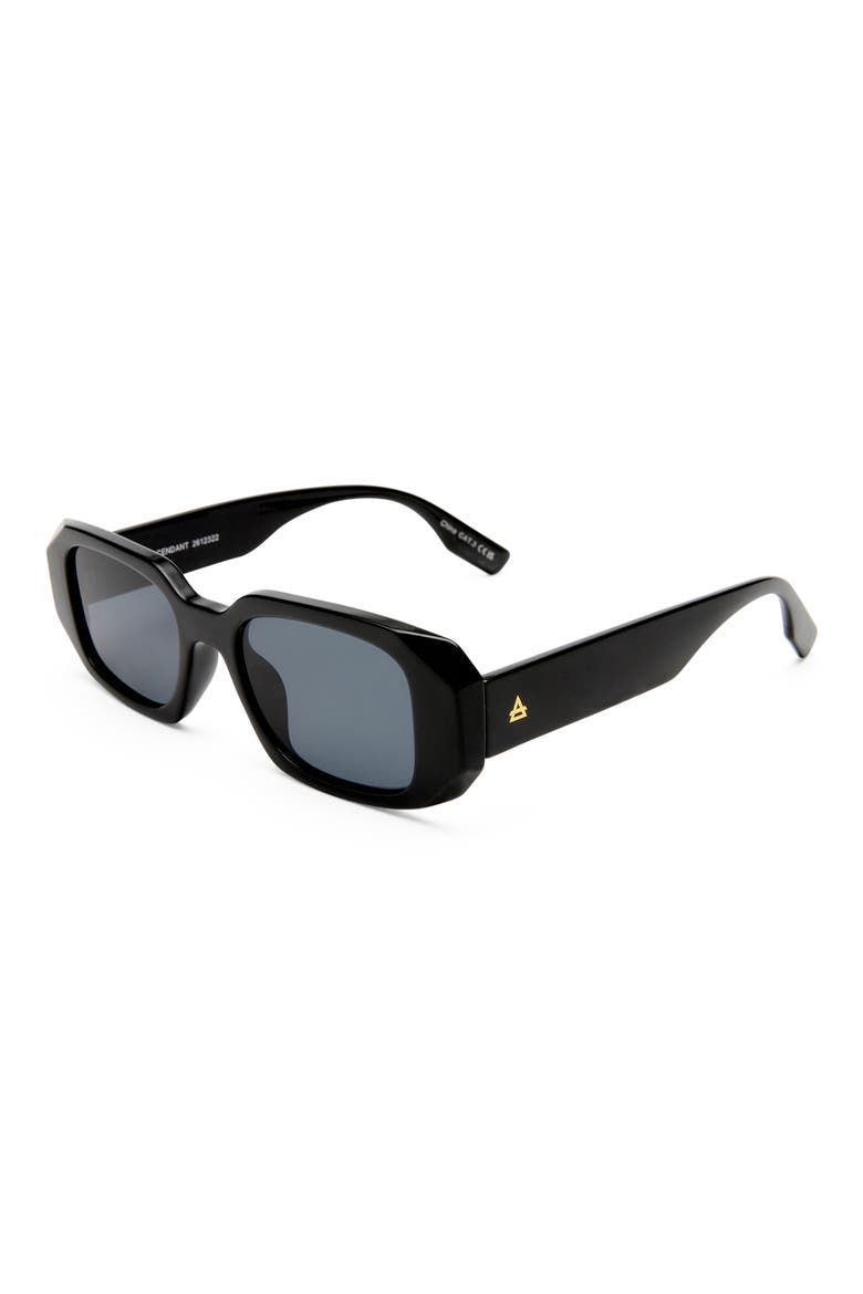 Ascendant 49mm Rectangular Sunglasses, Alternate, color, BLACK / SMOKE MONO