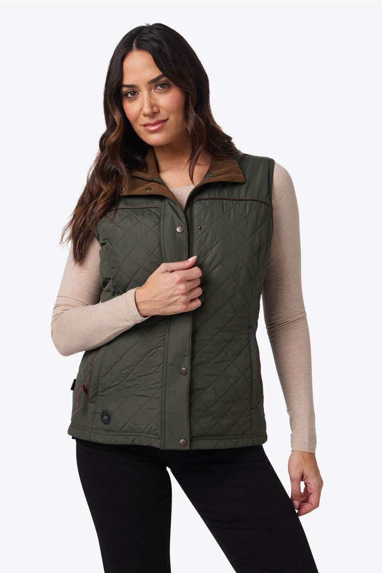 Women's Duke Heated Vest, Main, color, Forest Green