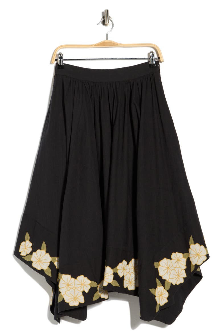 Gia Floral Midi Skirt, Alternate, color, BLACK MULTI