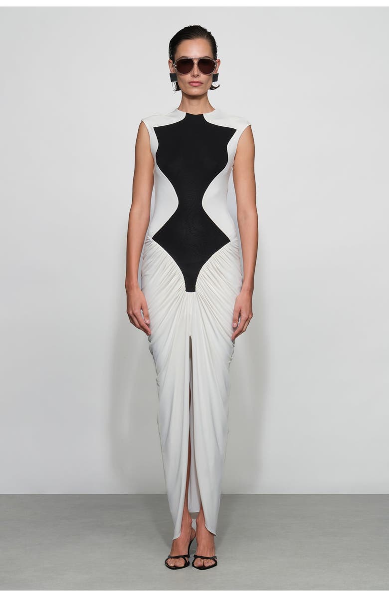 Et Ochs Dion Midi Dress, Main, color, Ivory/Black