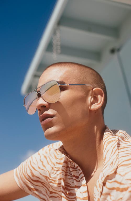 Quay High Key 64mm Oversize Aviator Sunglasses In Multi