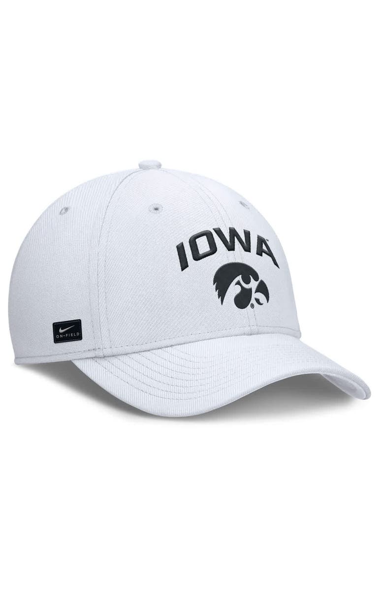 Nike Men's Nike White Iowa Hawkeyes 2025 On-Field Rise Performance Flex Hat, Alternate, color, 