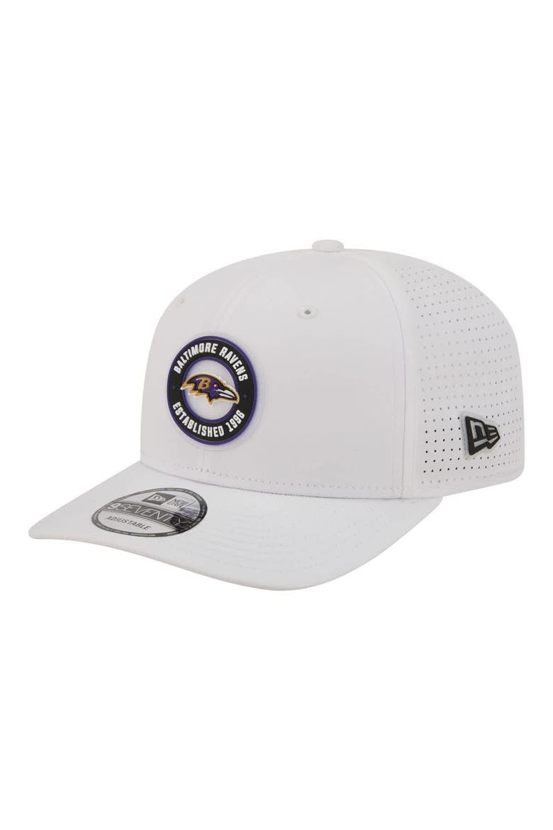 Men's New Era  White Baltimore Ravens COOLERA 9SEVENTY Adjustable Hat, Main, color, White