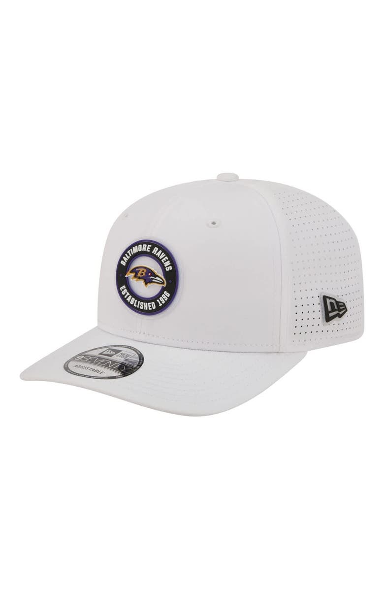 New Era Men's New Era White Baltimore Ravens COOLERA 9SEVENTY Adjustable Hat, Main, color, White