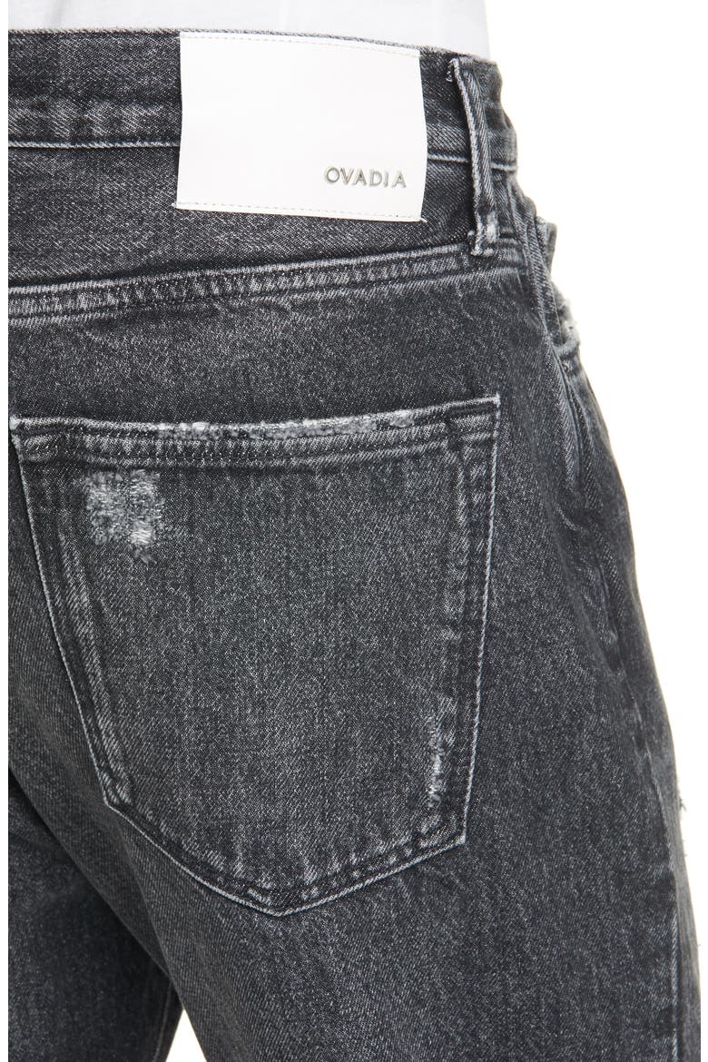 Ripped Straight Coal Repair Jeans, Alternate, color, BLACK DESTROYED