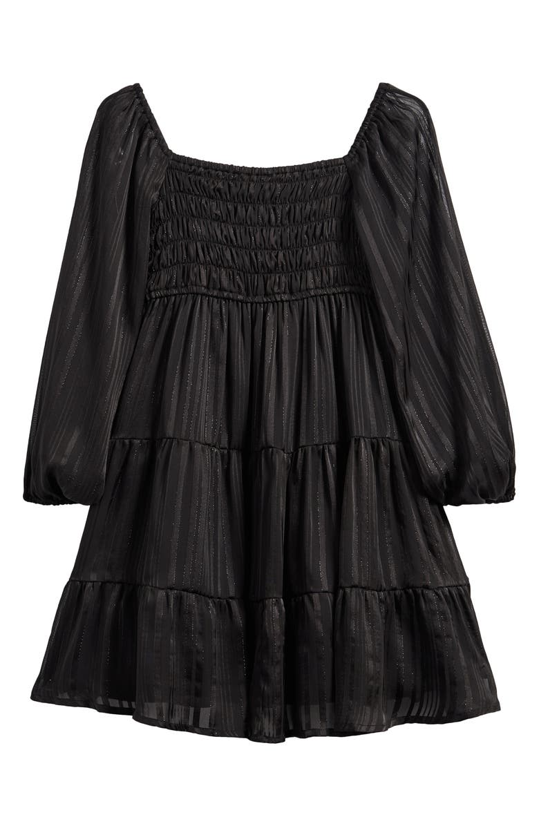 Ava & Yelly Kids' Swiss Dot Long Sleeve Dress, Alternate, color, Black