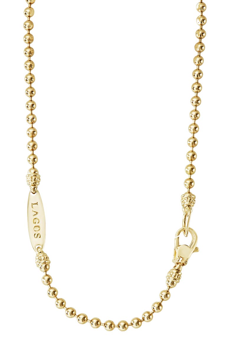 LAGOS Men's Signature Caviar Ball Chain Necklace, Alternate, color, Gold