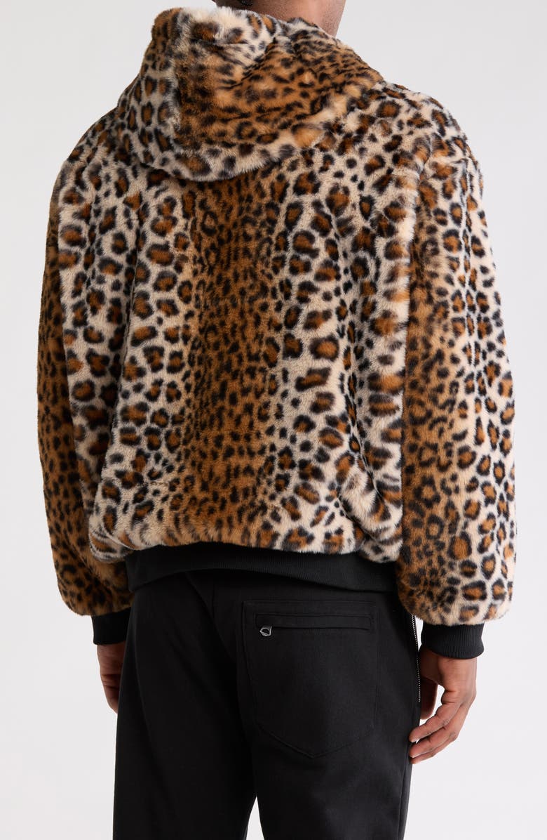 Cult of Individuality Faux Fur Pullover Hoodie, Alternate, color, Leopard
