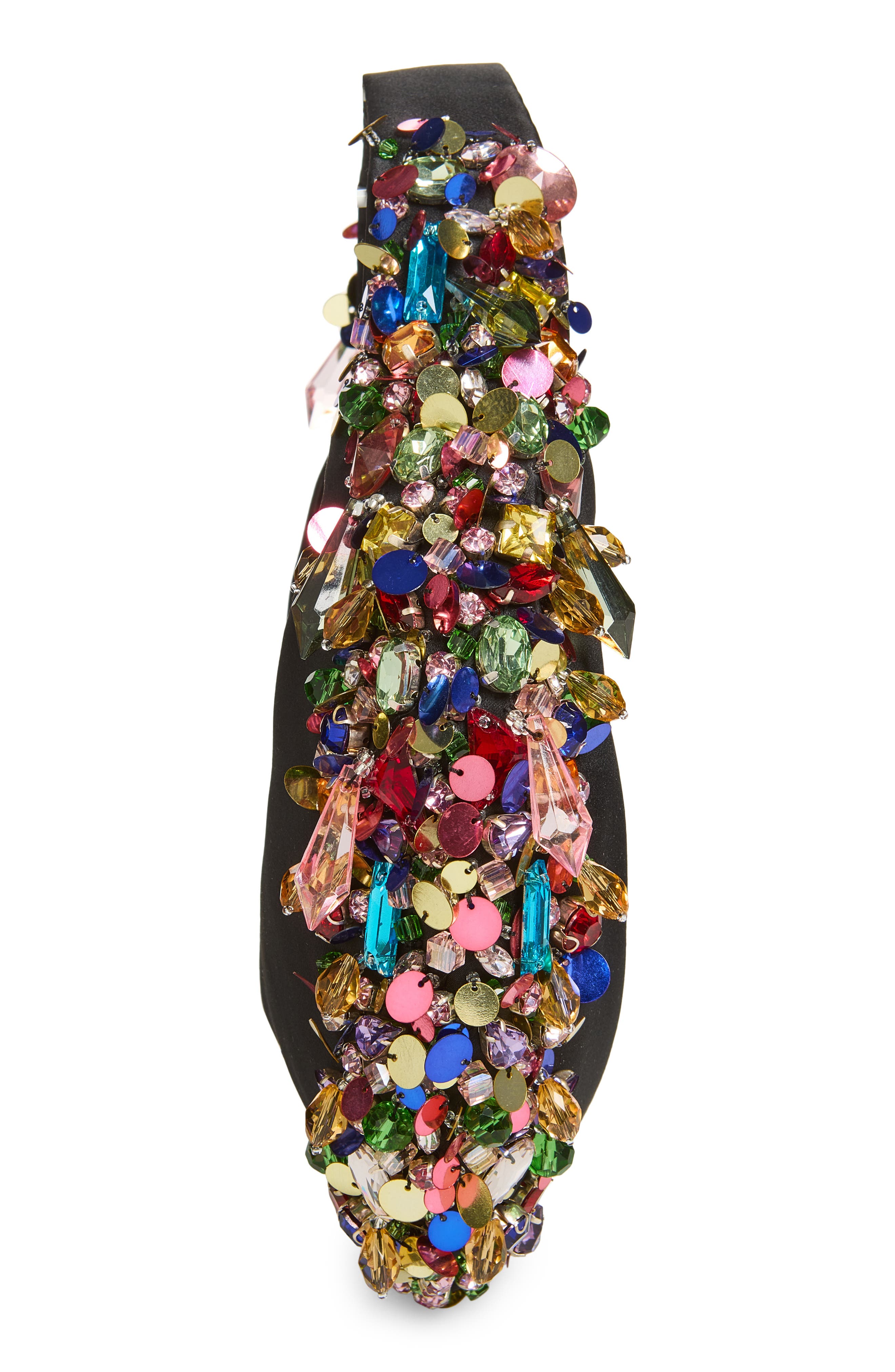 L’alingi Confetti Satin Hobo Bag, Alternate, color, Black N Rainbow