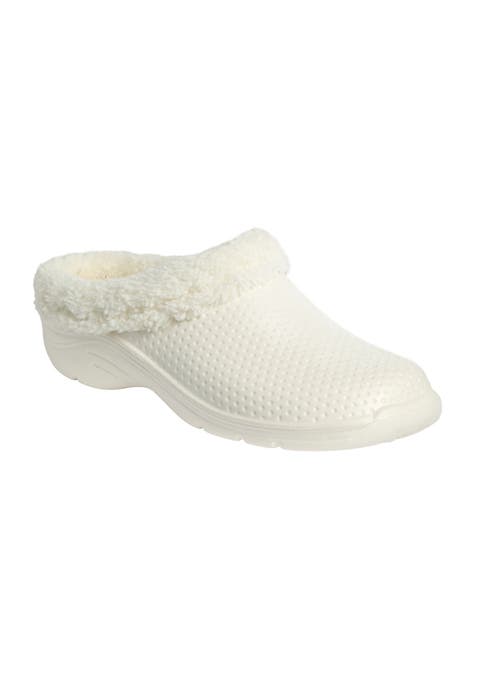 The Fur Lined Slip On Rubber Clog Mule