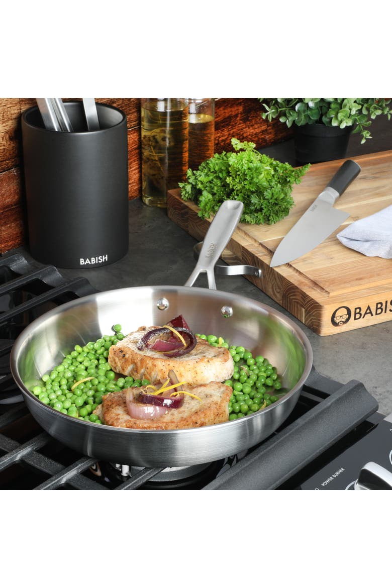 10 Inch Tri Ply Stainless Steel Frying Pan, Alternate, color, Stainless Steel